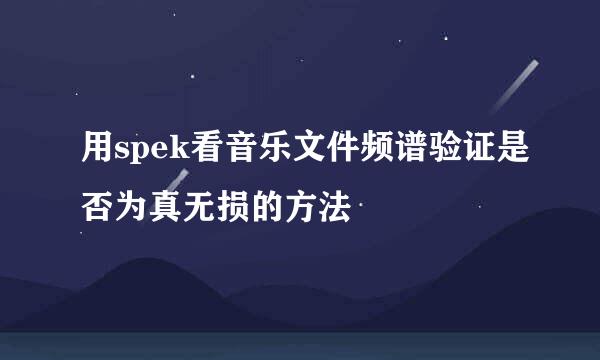 用spek看音乐文件频谱验证是否为真无损的方法