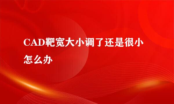 CAD靶宽大小调了还是很小怎么办