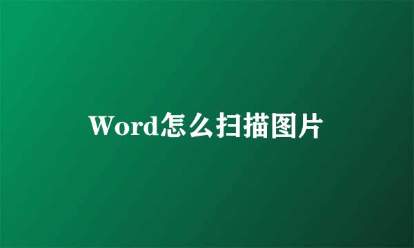 Word怎么扫描图片
