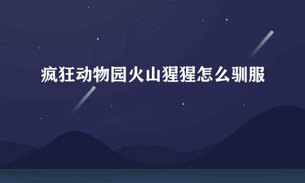 疯狂动物园火山猩猩怎么驯服