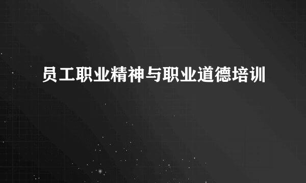 员工职业精神与职业道德培训