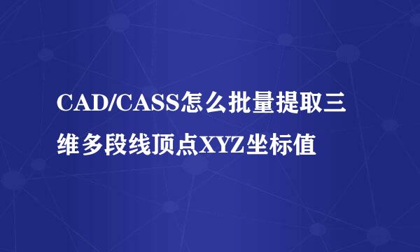 CAD/CASS怎么批量提取三维多段线顶点XYZ坐标值