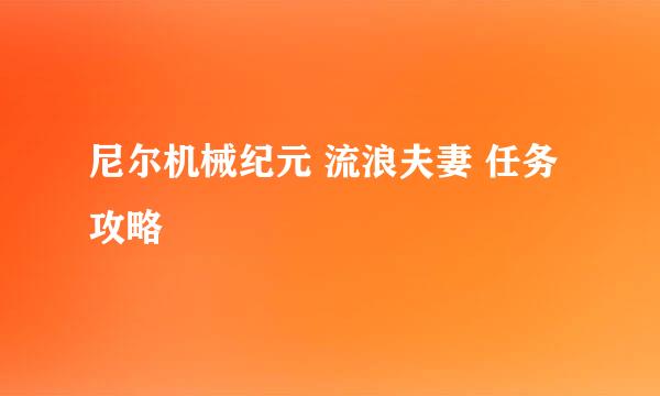 尼尔机械纪元 流浪夫妻 任务攻略