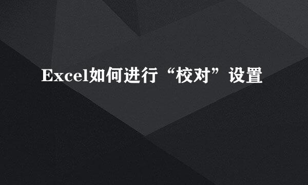 Excel如何进行“校对”设置