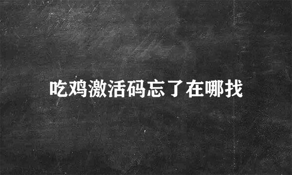 吃鸡激活码忘了在哪找