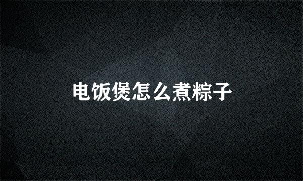 电饭煲怎么煮粽子
