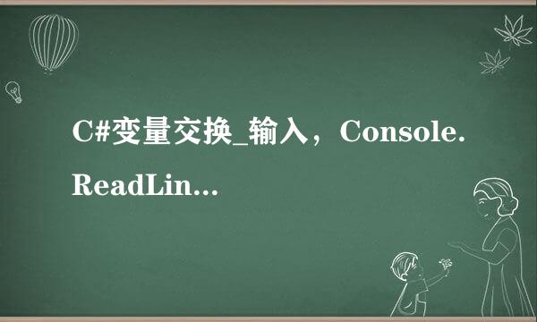 C#变量交换_输入，Console.ReadLine(); 命令