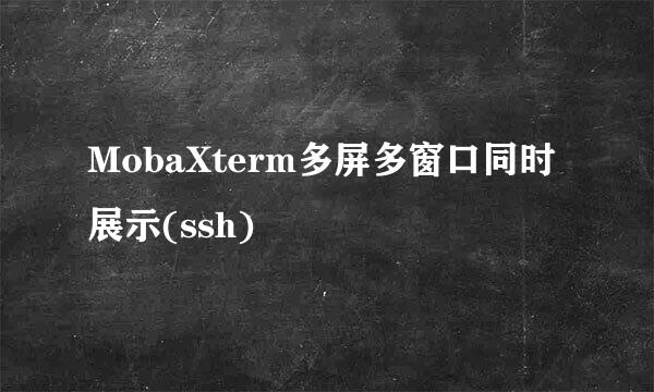 MobaXterm多屏多窗口同时展示(ssh)