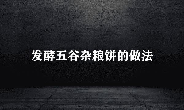 发酵五谷杂粮饼的做法