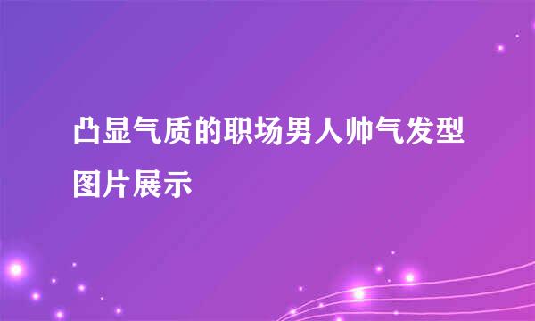 凸显气质的职场男人帅气发型图片展示