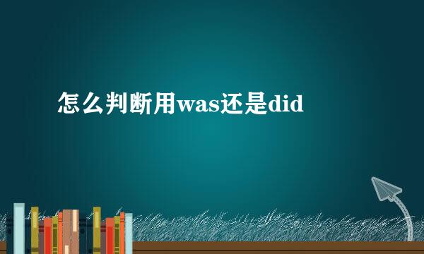 怎么判断用was还是did
