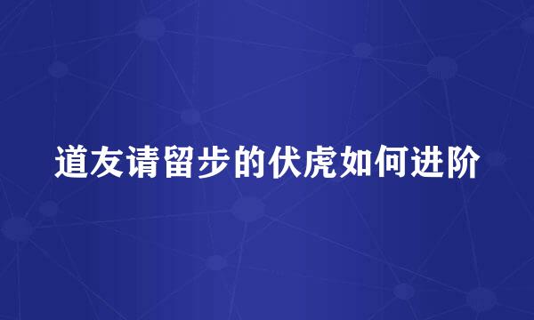 道友请留步的伏虎如何进阶