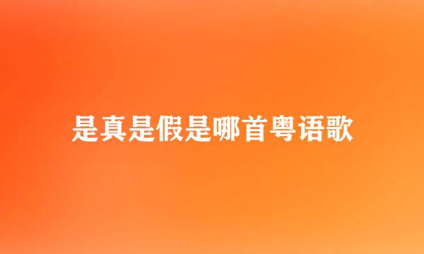 是真是假是哪首粤语歌