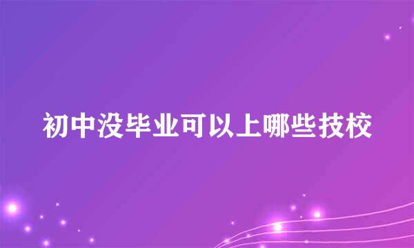 初中没毕业可以上哪些技校
