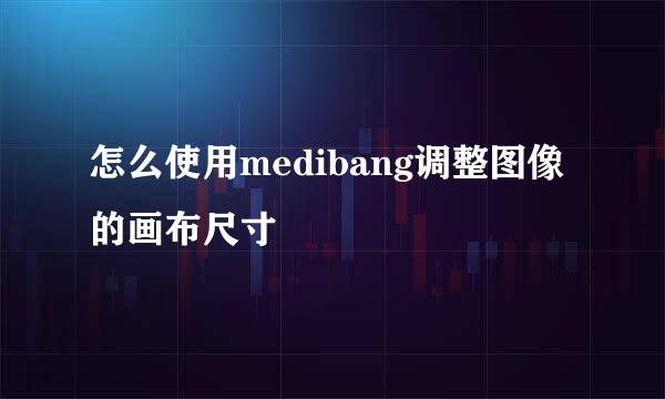 怎么使用medibang调整图像的画布尺寸