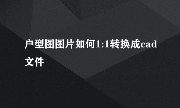 户型图图片如何1:1转换成cad文件