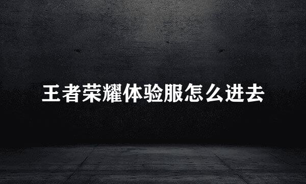 王者荣耀体验服怎么进去