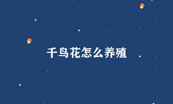 千鸟花怎么养殖