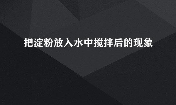 把淀粉放入水中搅拌后的现象