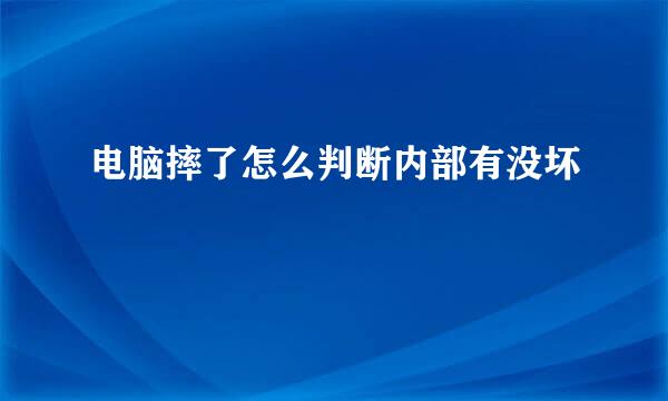 电脑摔了怎么判断内部有没坏