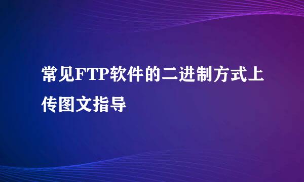 常见FTP软件的二进制方式上传图文指导