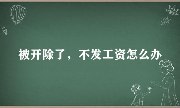 被开除了，不发工资怎么办