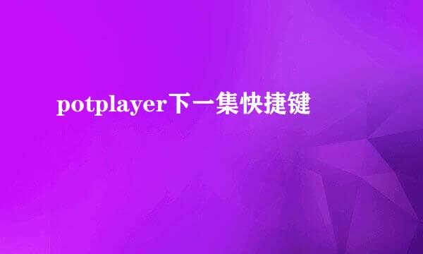potplayer下一集快捷键