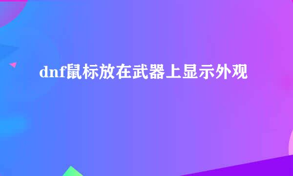 dnf鼠标放在武器上显示外观