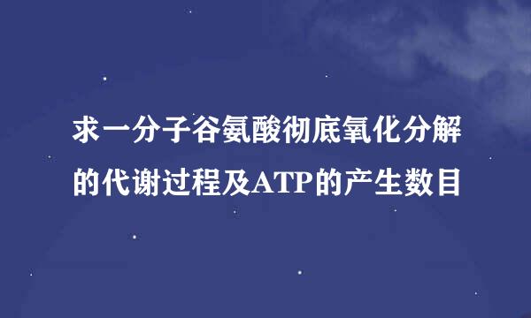求一分子谷氨酸彻底氧化分解的代谢过程及ATP的产生数目