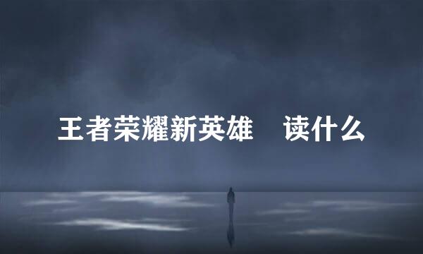 王者荣耀新英雄暃读什么