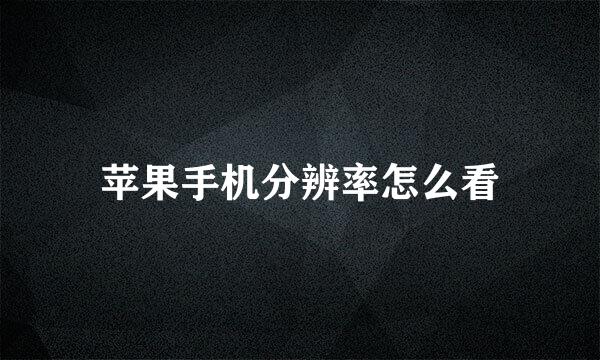 苹果手机分辨率怎么看
