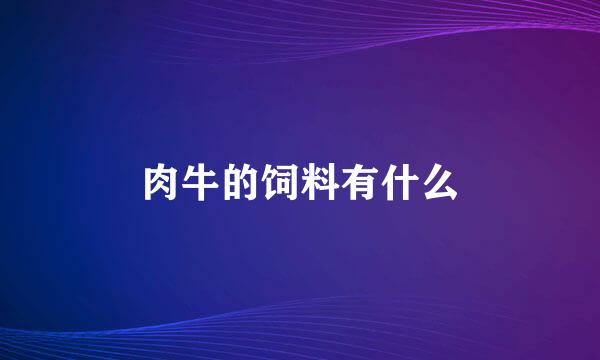 肉牛的饲料有什么