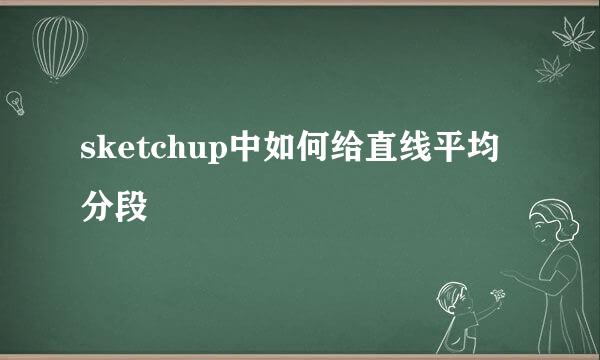 sketchup中如何给直线平均分段