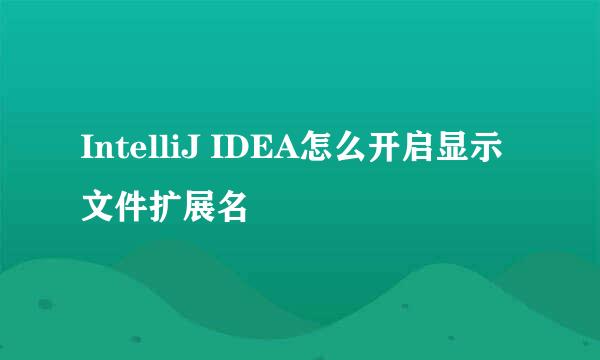 IntelliJ IDEA怎么开启显示文件扩展名