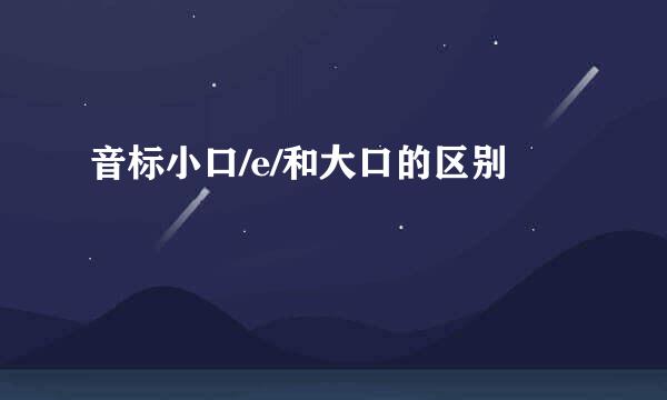 音标小口/e/和大口的区别