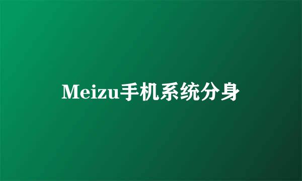 Meizu手机系统分身