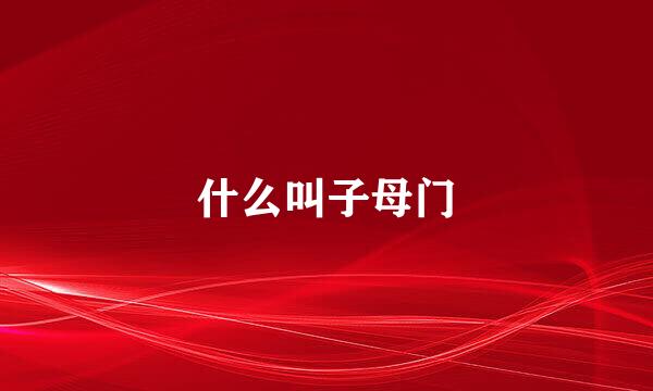 什么叫子母门