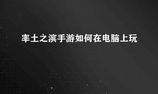 率土之滨手游如何在电脑上玩