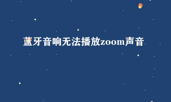 蓝牙音响无法播放zoom声音