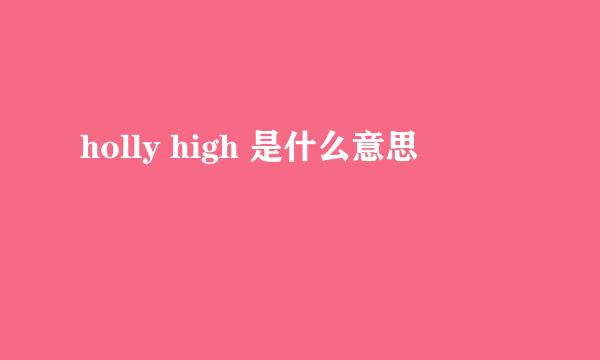 holly high 是什么意思