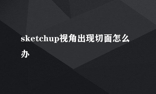 sketchup视角出现切面怎么办