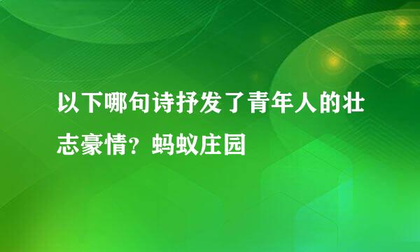 以下哪句诗抒发了青年人的壮志豪情？蚂蚁庄园