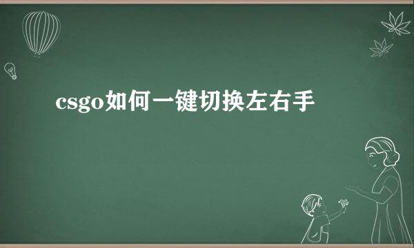 csgo如何一键切换左右手