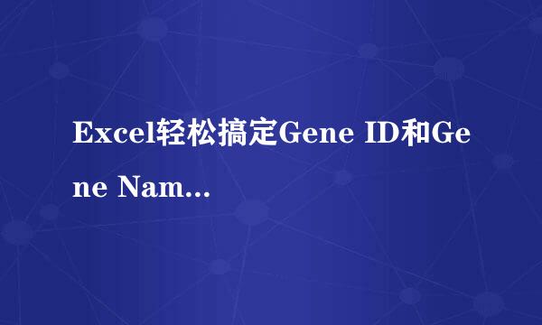 Excel轻松搞定Gene ID和Gene Name之间的转换