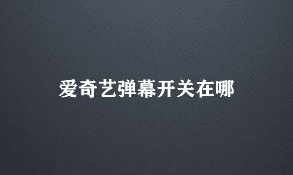 爱奇艺弹幕开关在哪