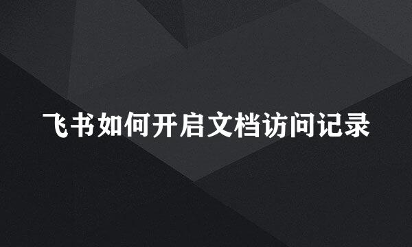 飞书如何开启文档访问记录