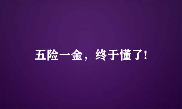 五险一金,终于懂了!