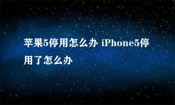 苹果5停用怎么办 iPhone5停用了怎么办