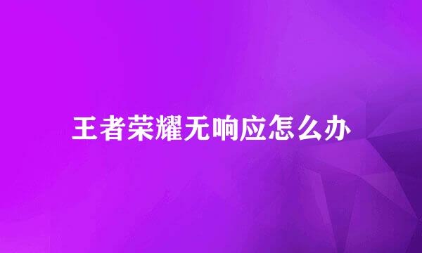 王者荣耀无响应怎么办