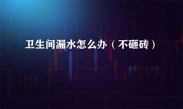 卫生间漏水怎么办(不砸砖)